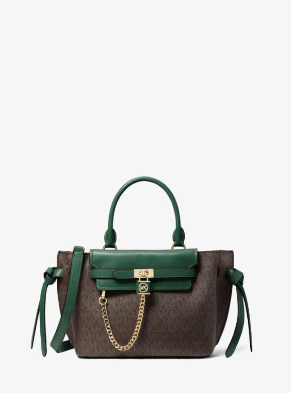 Damske Satchel Taske Michael Kors Hamilton Legacy Small Logo Belted Olivovo Zelená - Kabelky Michael Kors Lacne | YVQWD-6931